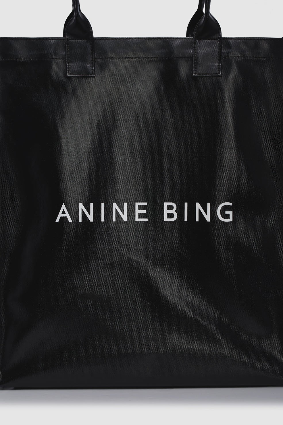 Leonie Coated Canvas Tote - Black