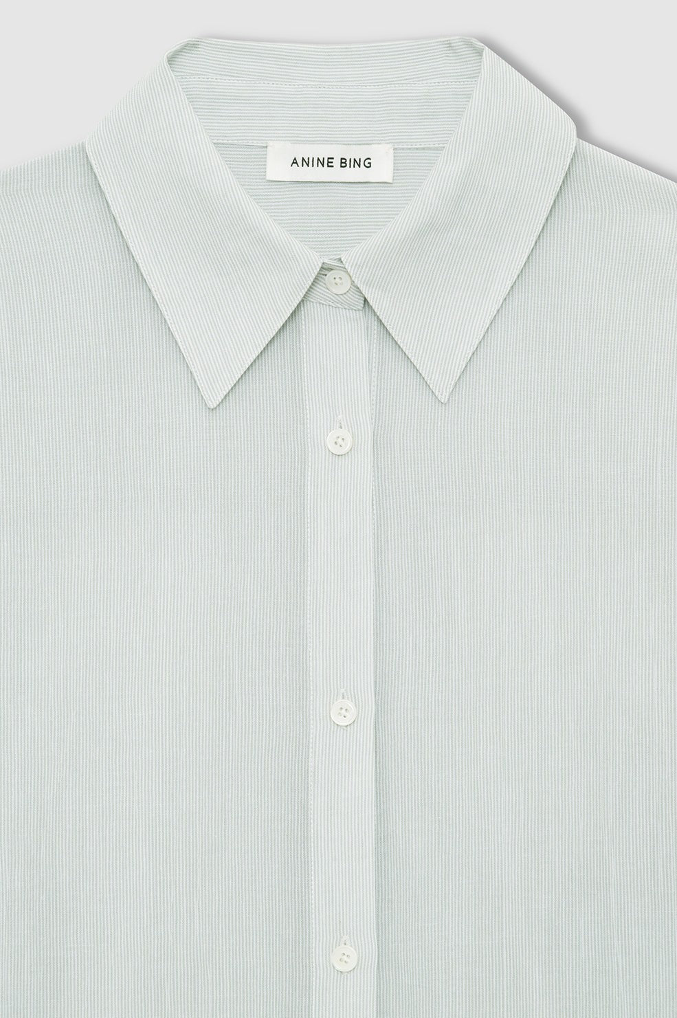 Noemi Dress - Green And White Mini Stripe