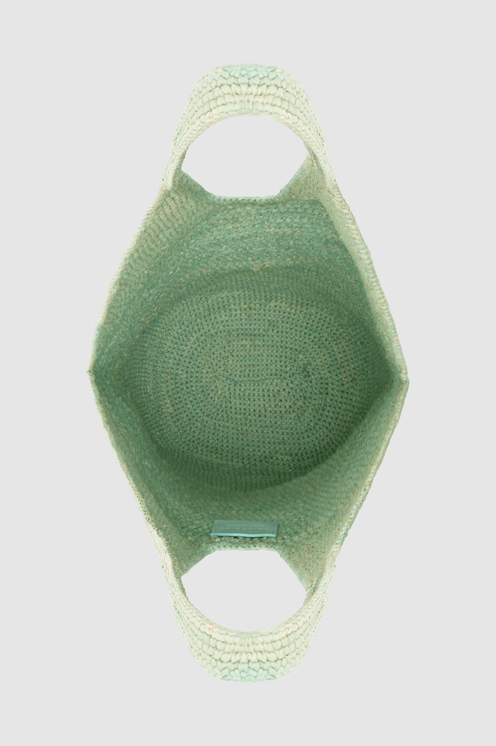 Leah Logo Hobo Raffia - Sea Foam Green