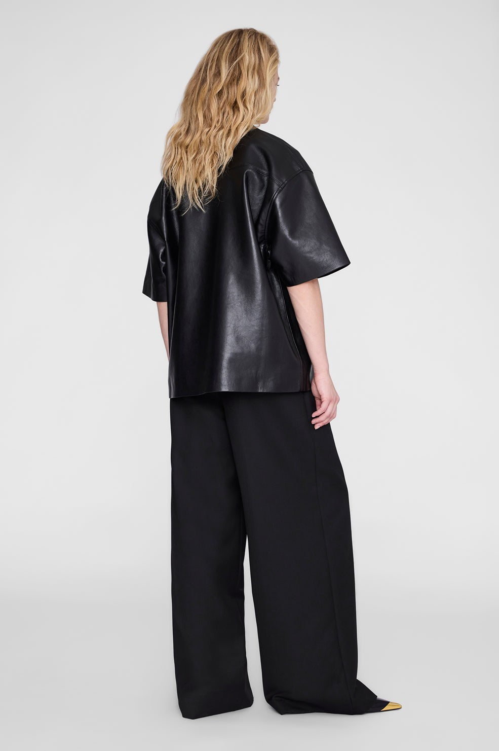 Zeina Top - Black Recycled Leather