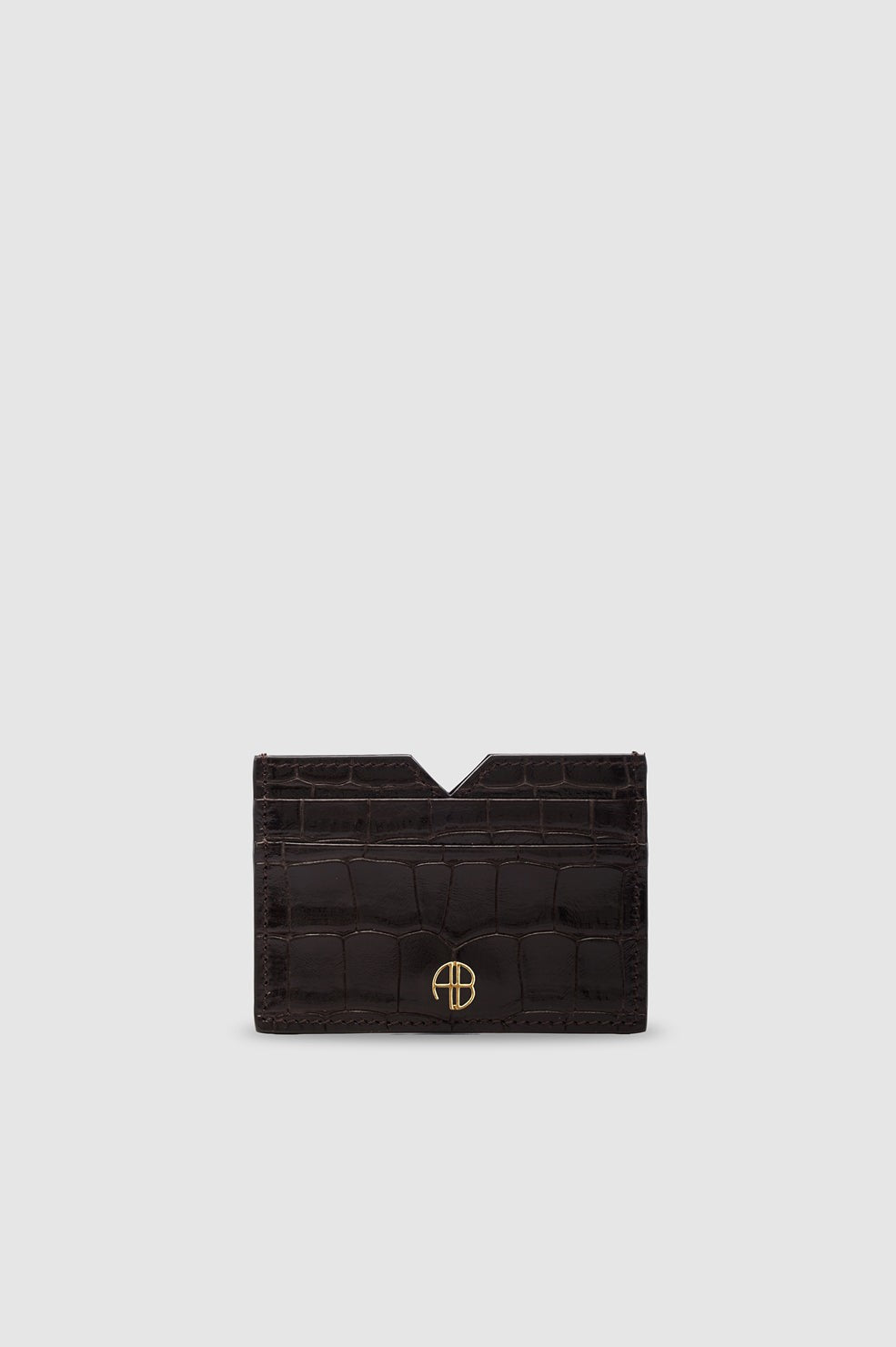 Calli Card Holder Embossed - Dark Brown