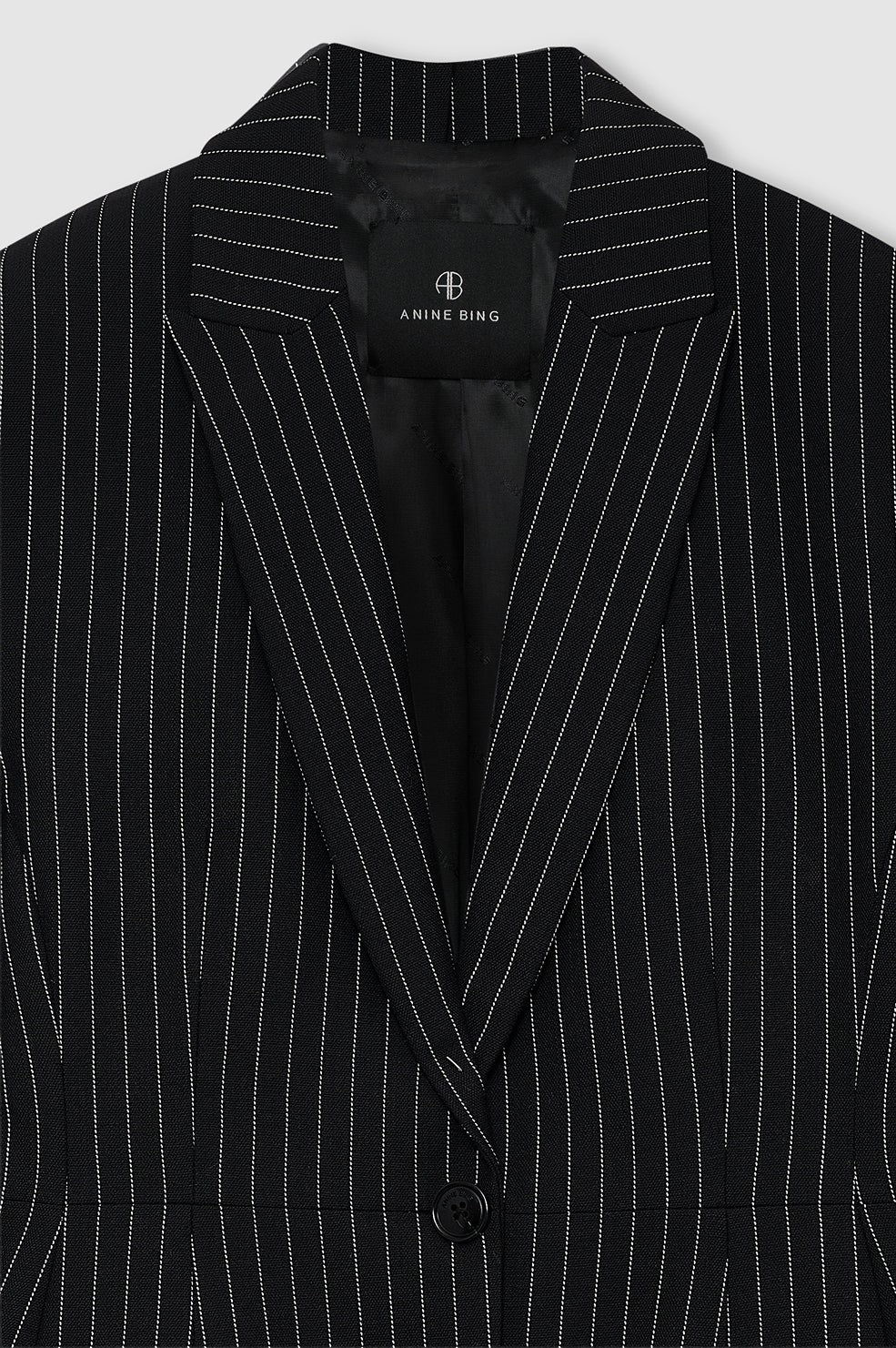 Elga Blazer - Black And White Pinstripe