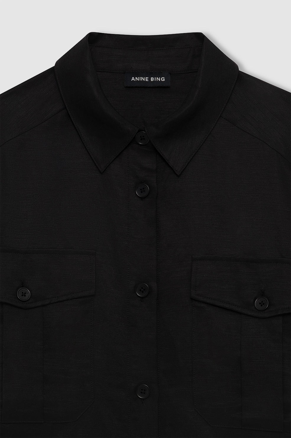 Edith Shirt - Black Linen Blend