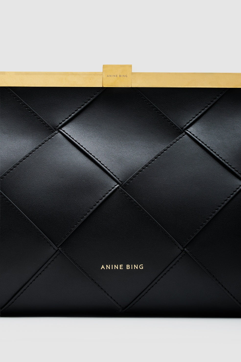 Anine Clutch Braided Leather - Black