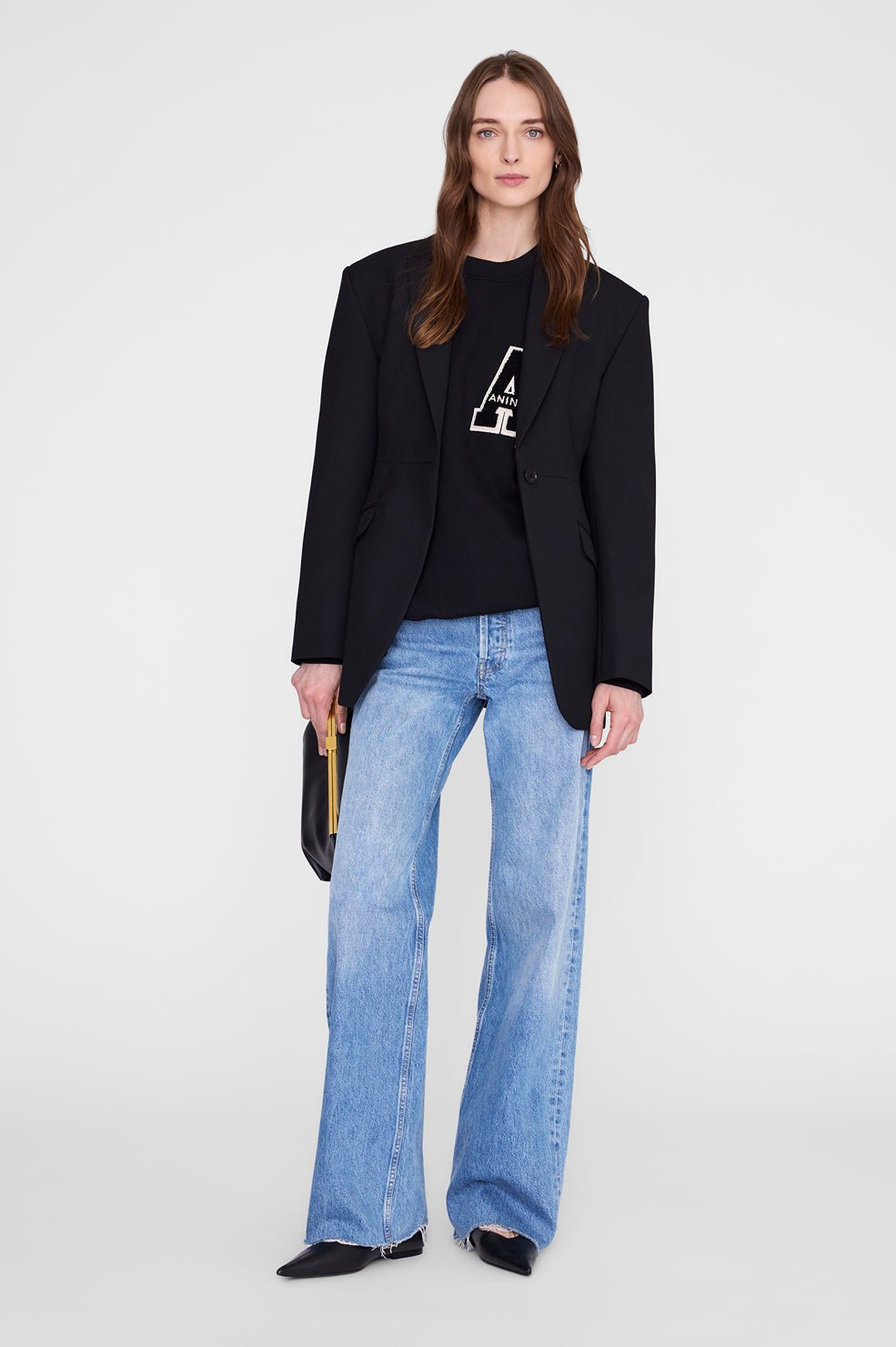Miles Oversized Sweatshirt Letterman - Black