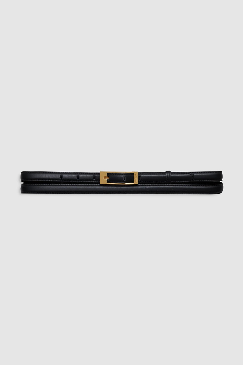 Double Elly Belt Smooth Leather - Black