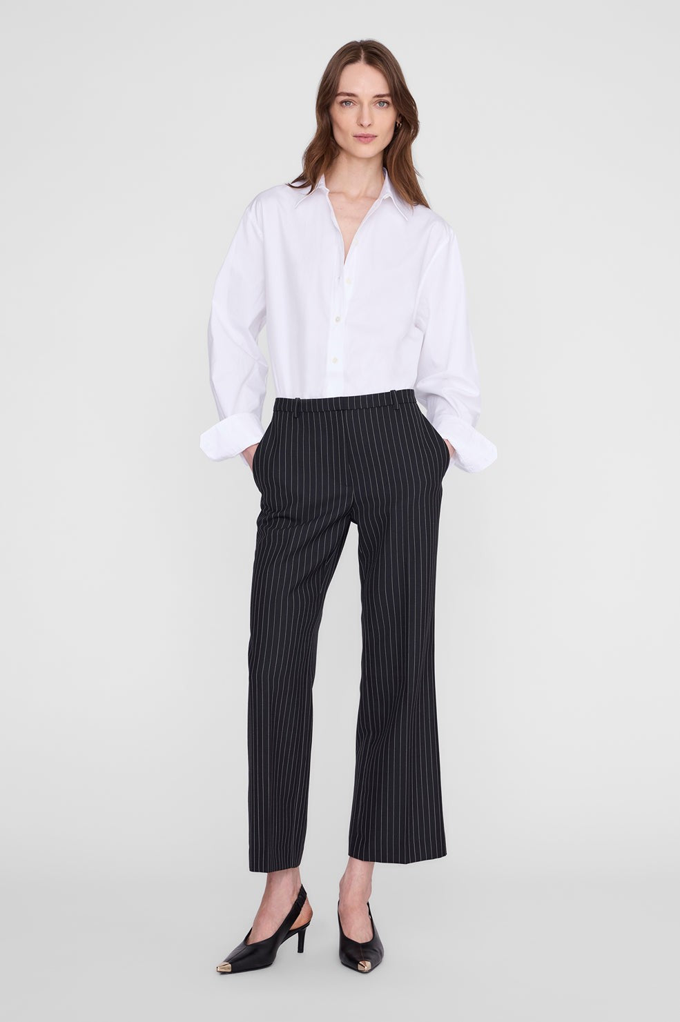 Thomas Trouser - Black And White Pinstripe