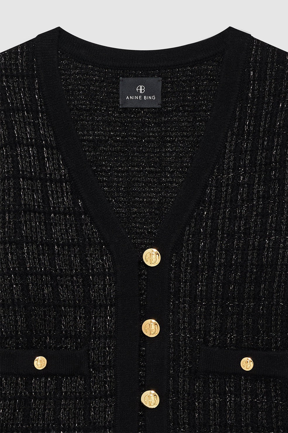 Tessa Tweed Cardigan - Black