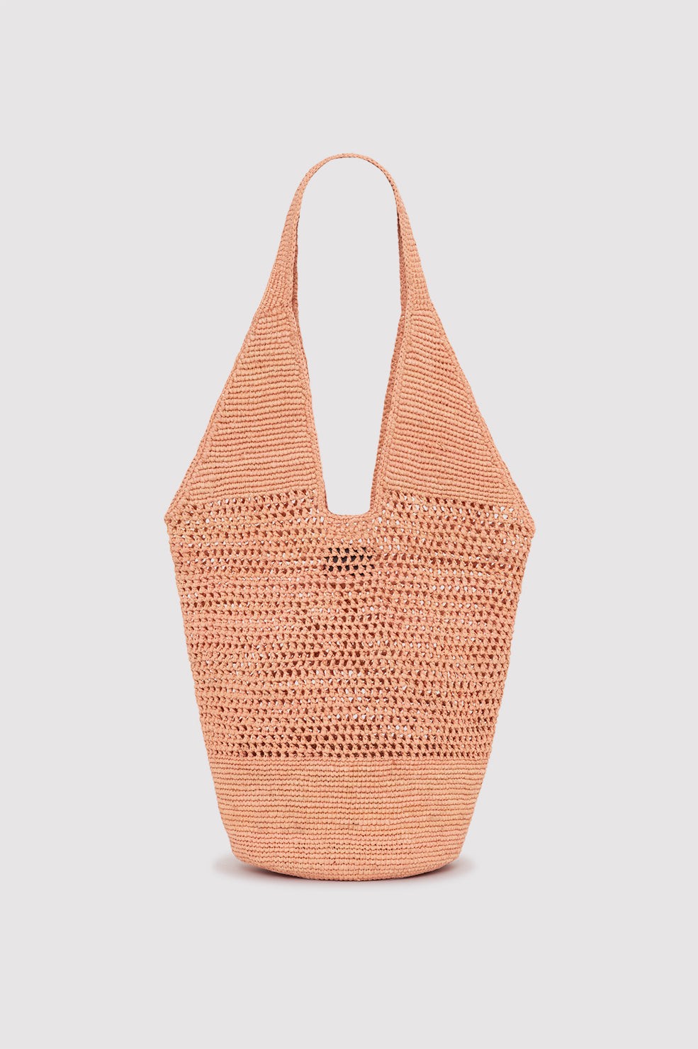 Leah Logo Hobo Raffia - Blush