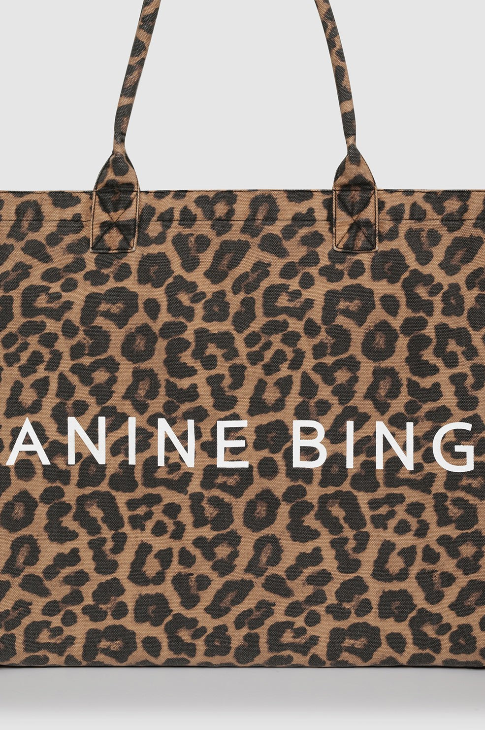 Leo Canvas Tote - Black And Brown Leopard