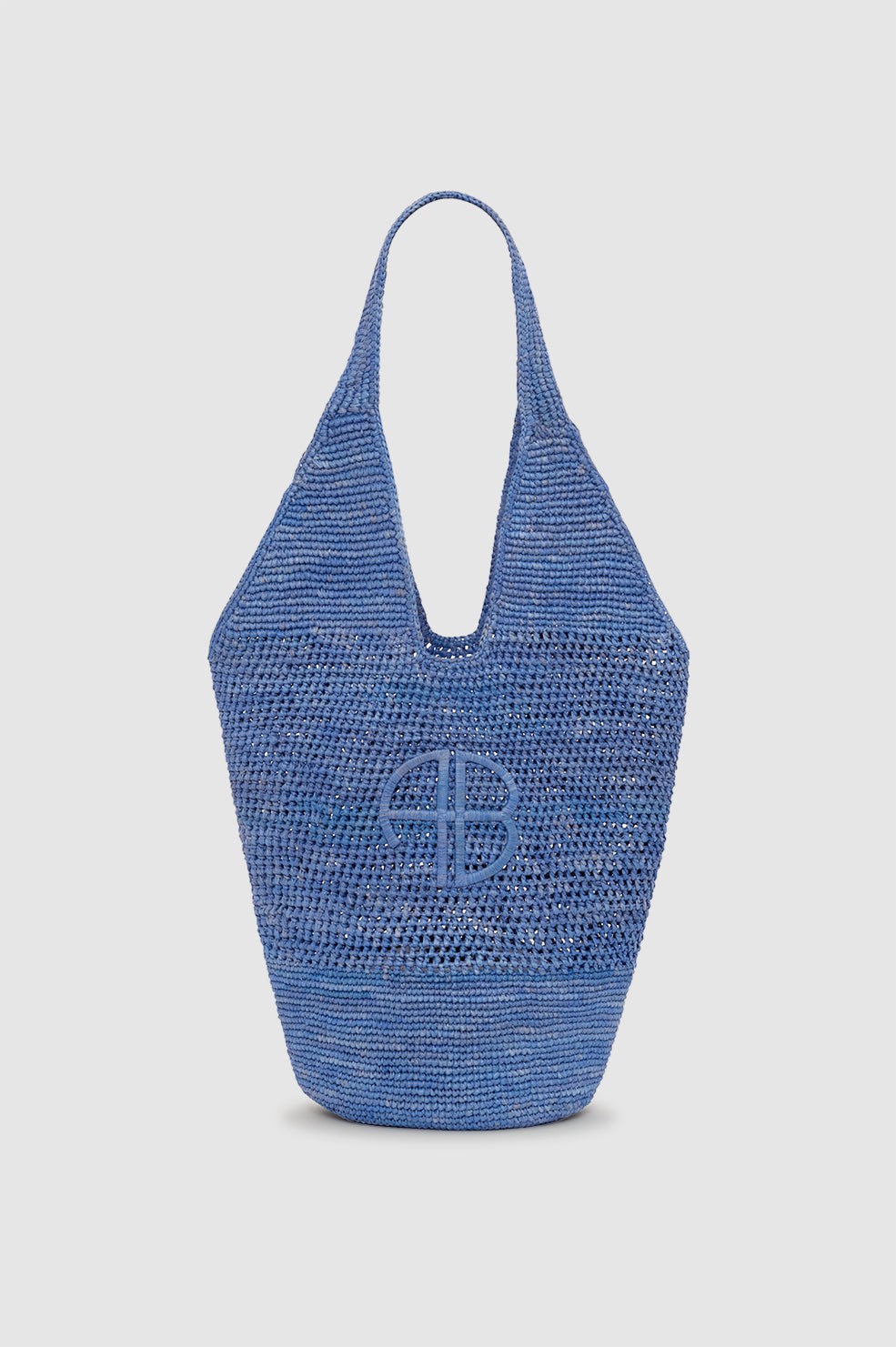 Leah Logo Hobo Raffia - Storm Blue