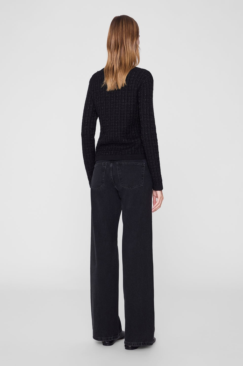 Tessa Tweed Cardigan - Black