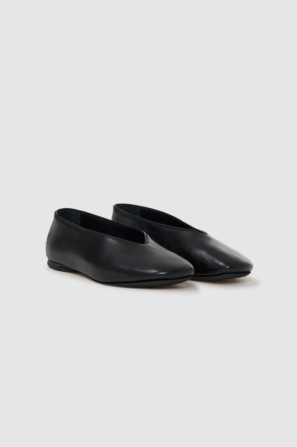 Ana Flats Smooth Leather - Black