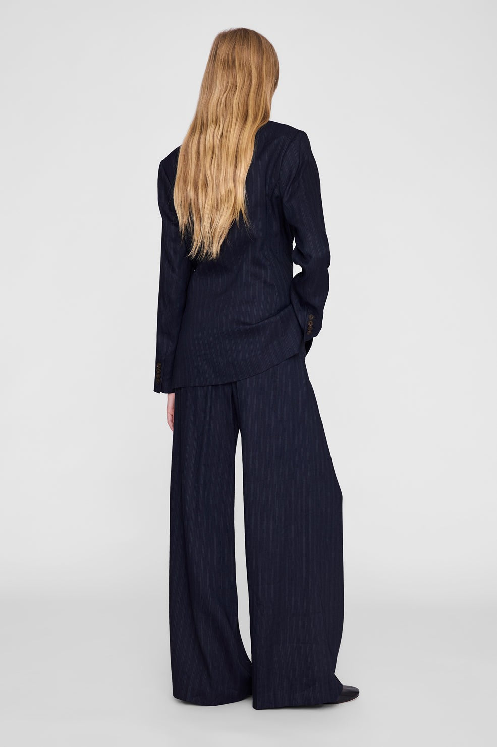 Paola Trouser - Navy Pinstripe