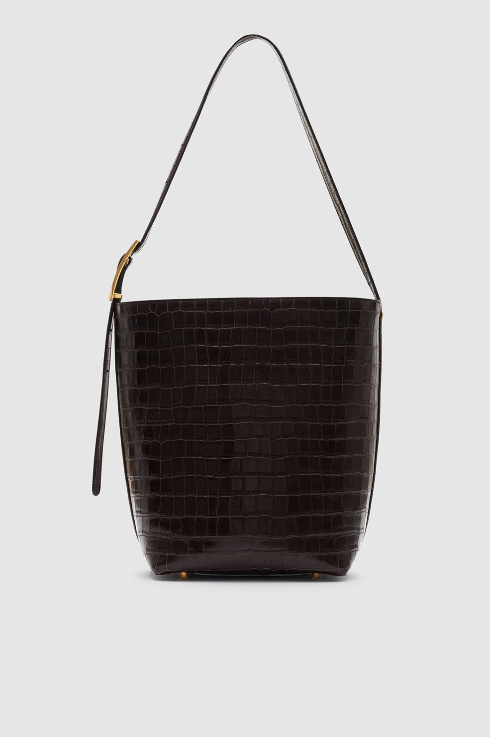 Elly Bucket Bag Embossed - Dark Brown