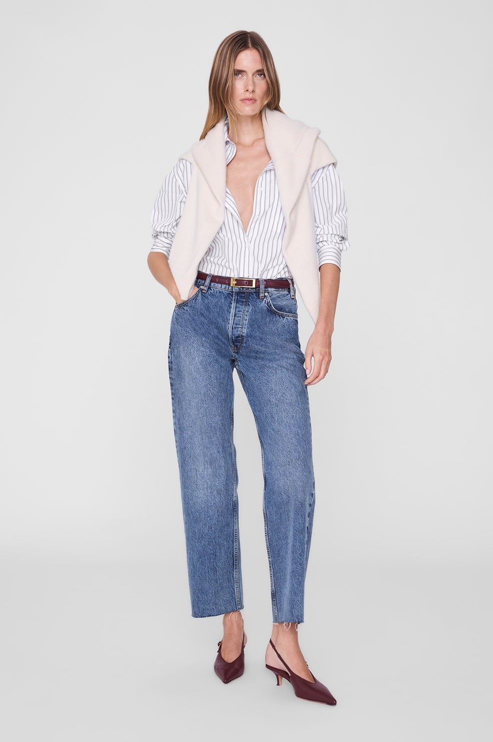 Scott Shirt - White And Black Stripe