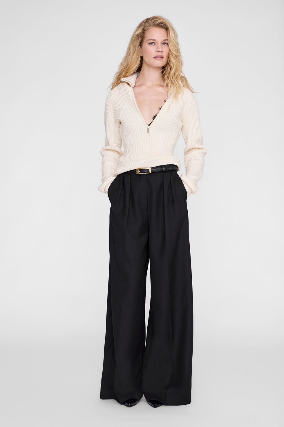 June Trucker Collar Sweater - Ecru