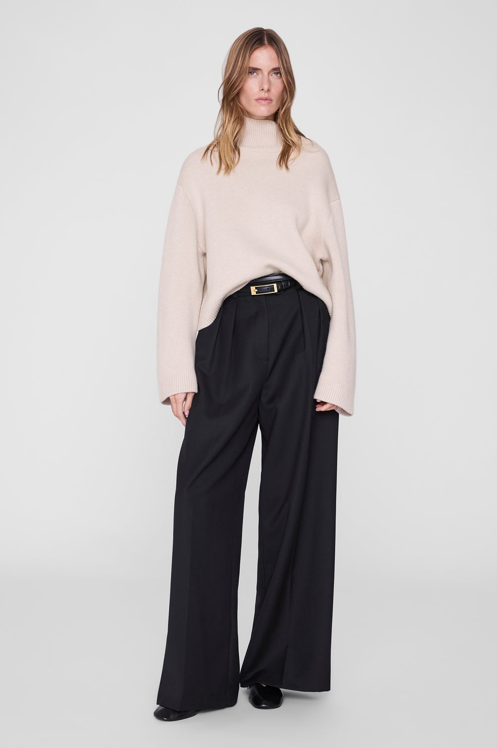 Alma Turtleneck Sweater - Beige