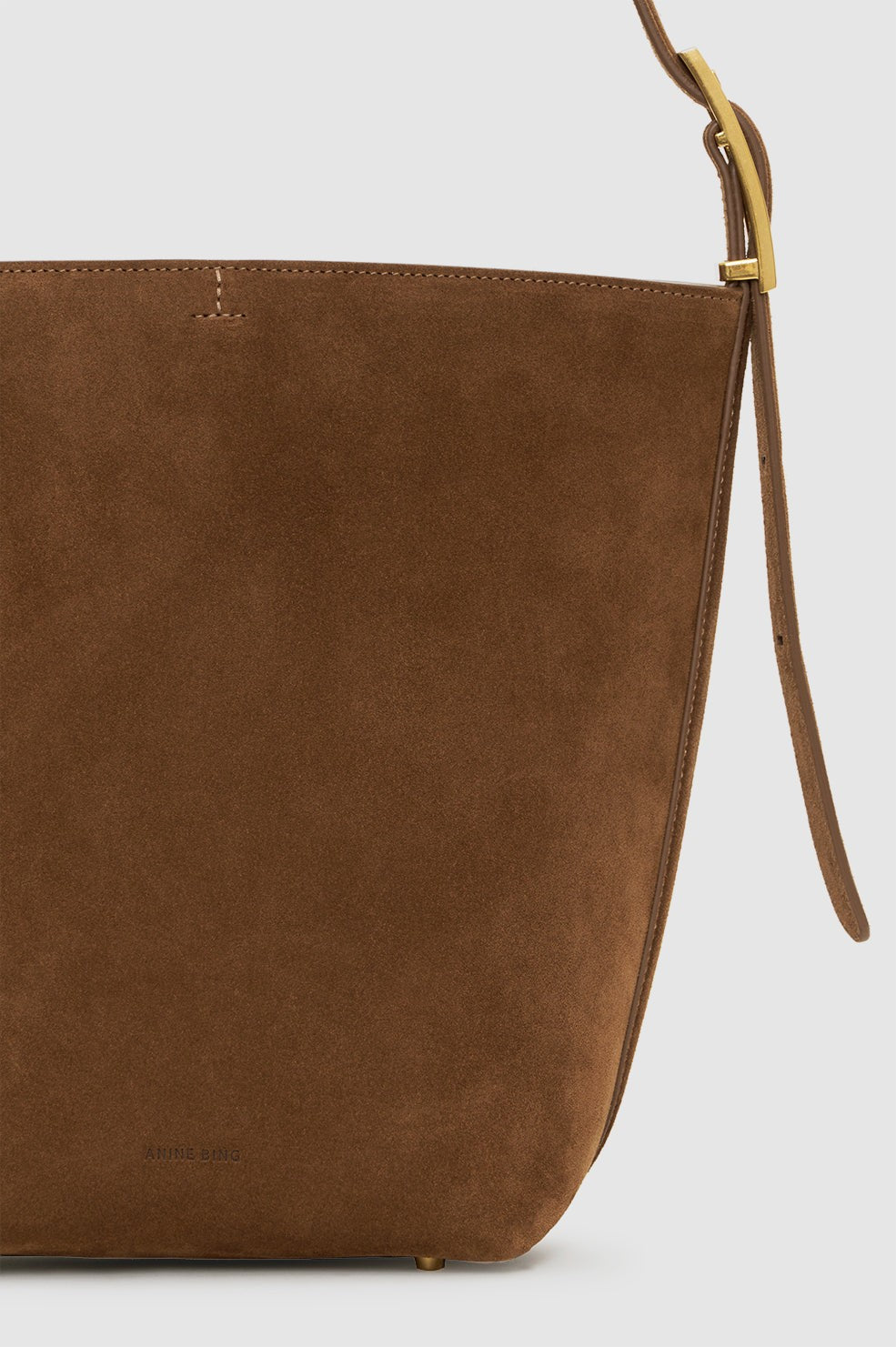 Elly Medium Bucket Bag Suede - Tobacco