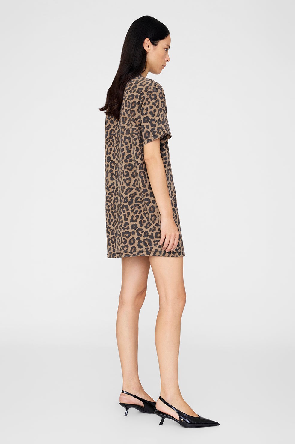 Beth Mini Dress - Black And Brown Leopard