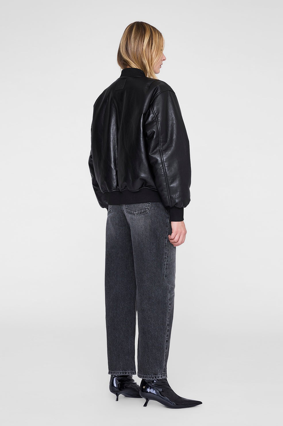 Leon Bomber - Black Recycled Leather