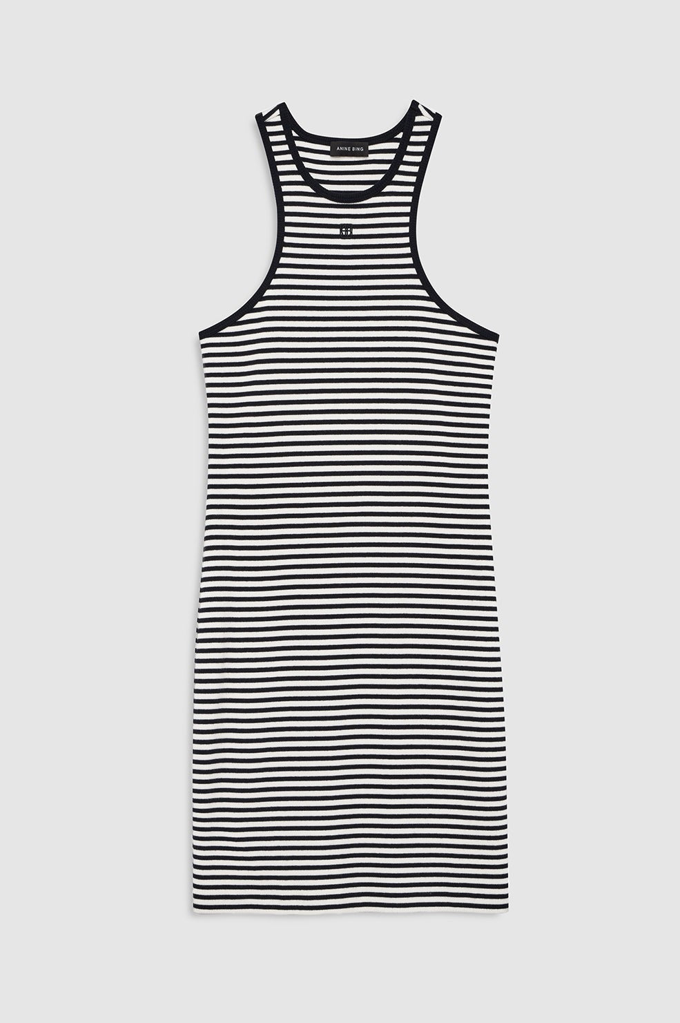 Cole Dress - White And Black Mini Stripe