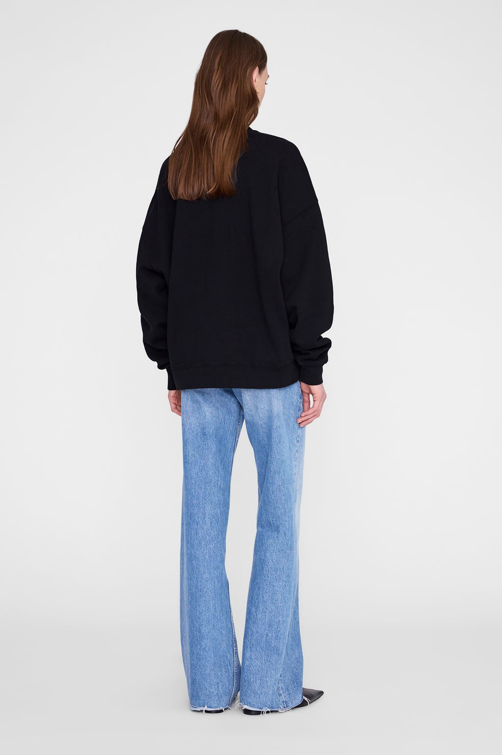 Miles Oversized Sweatshirt Letterman - Black