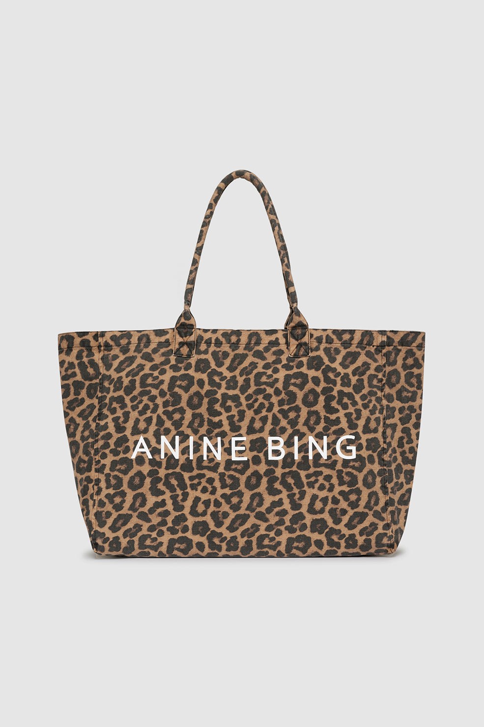 Leo Canvas Tote - Black And Brown Leopard