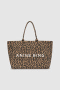 Leo Canvas Tote - Black And Brown Leopard