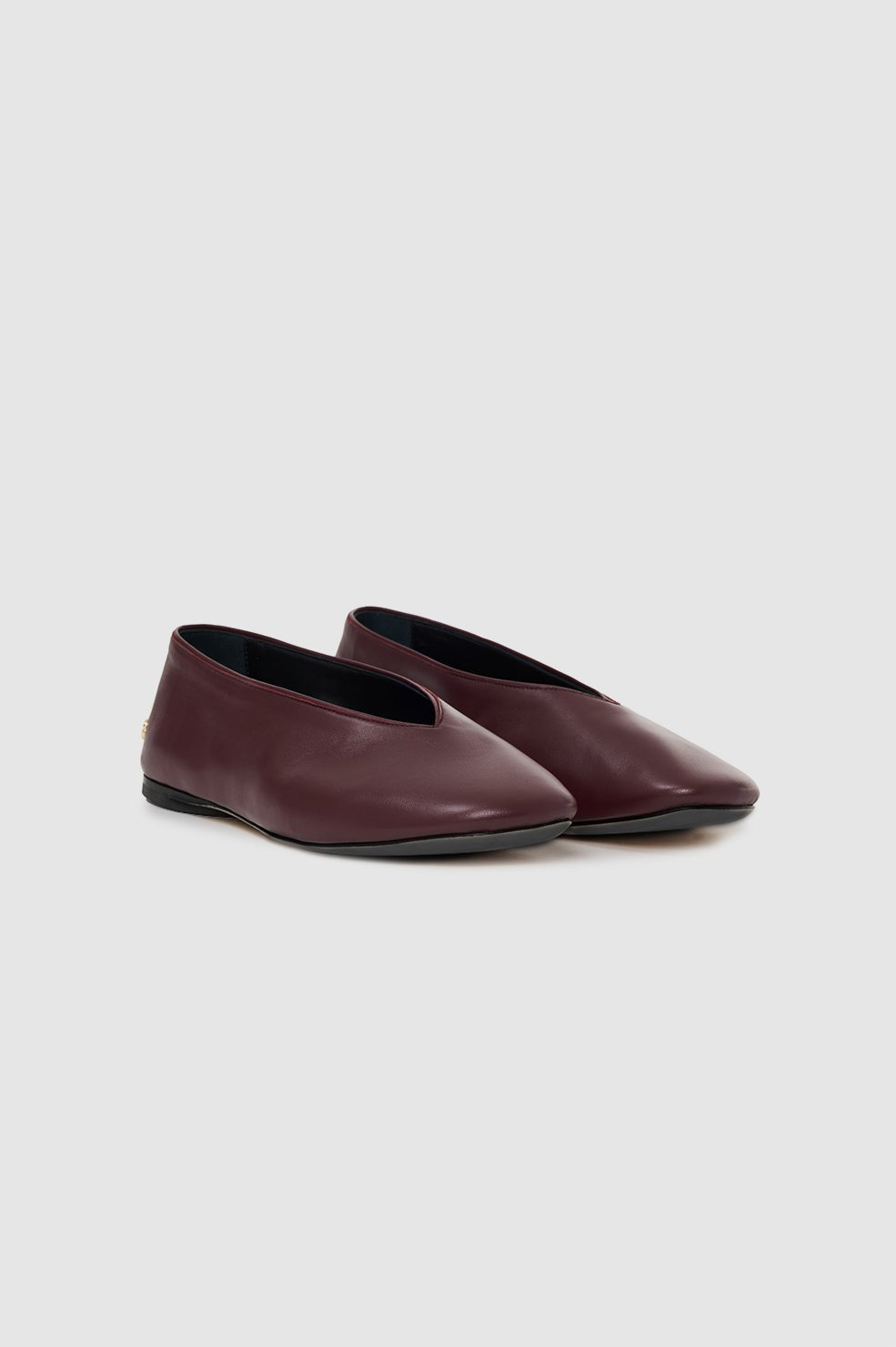 Ana Flats Smooth Leather - Fig