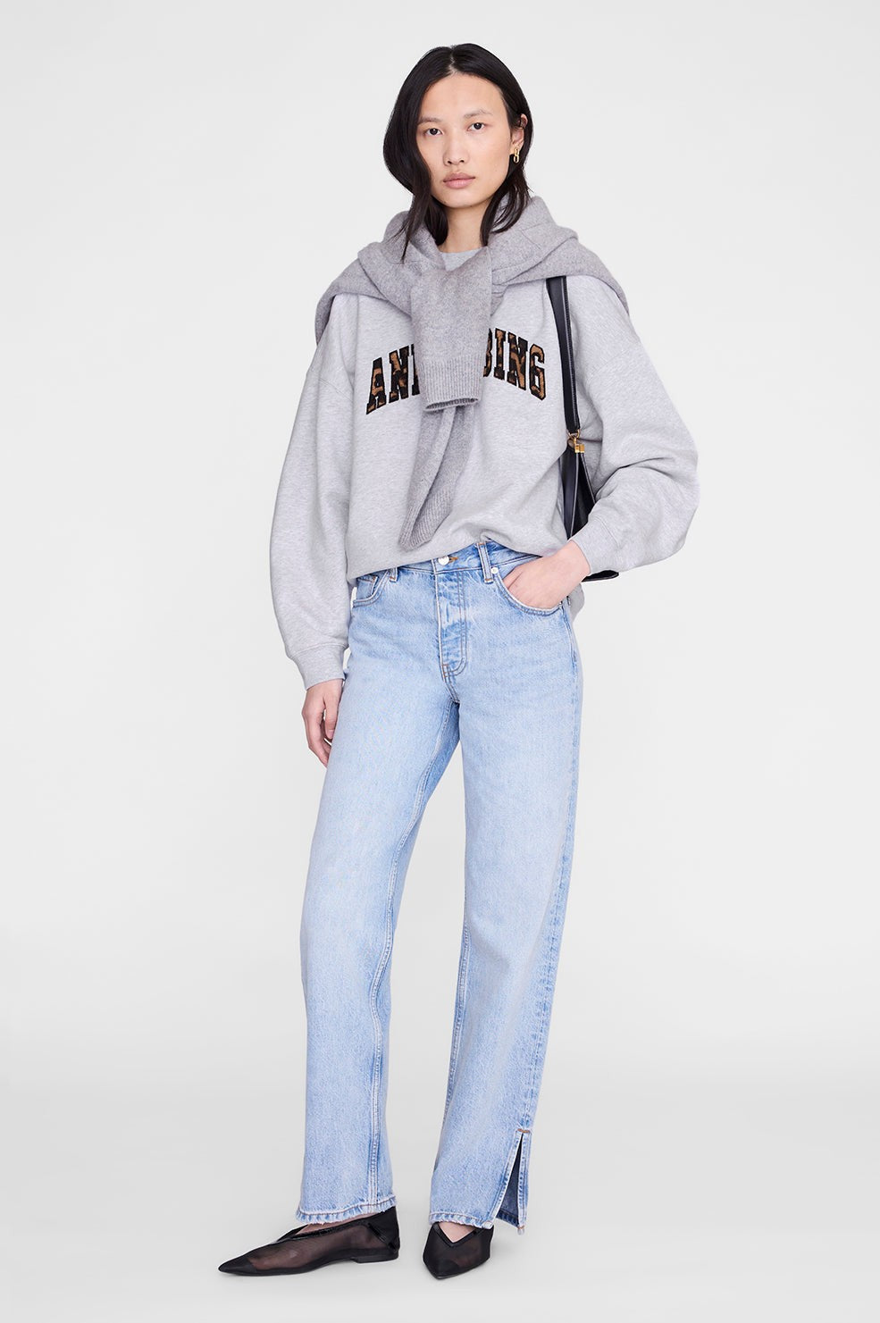 Miles Sweatshirt Anine Bing Leopard - Heather Grey