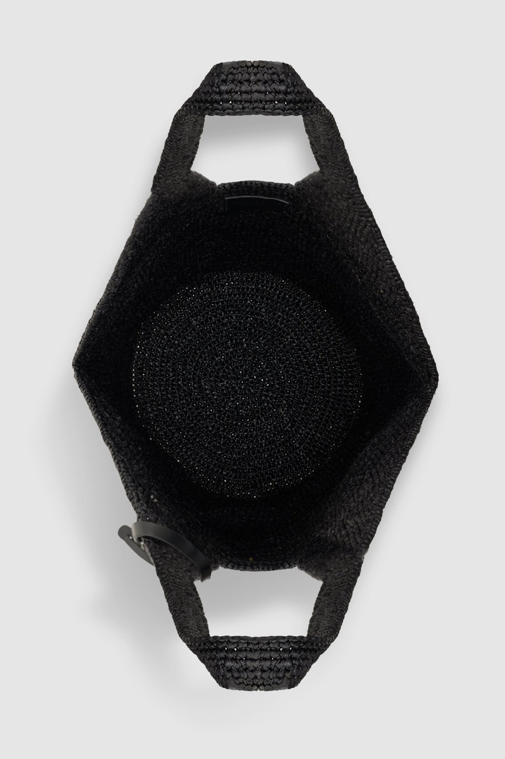 Leah Hobo Bag Plain Raffia - Black