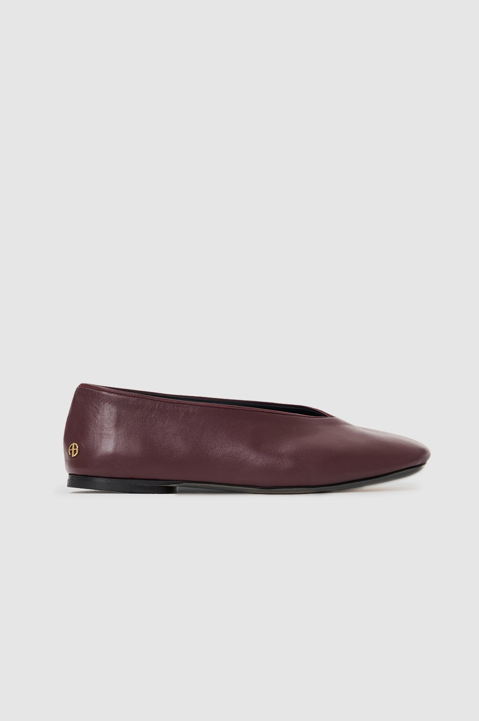 Ana Flats Smooth Leather - Fig