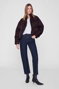 Oslo Cropped Puffer - Dark Brown