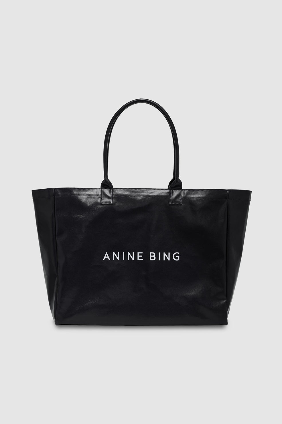 Leo Coated Canvas Tote - Black