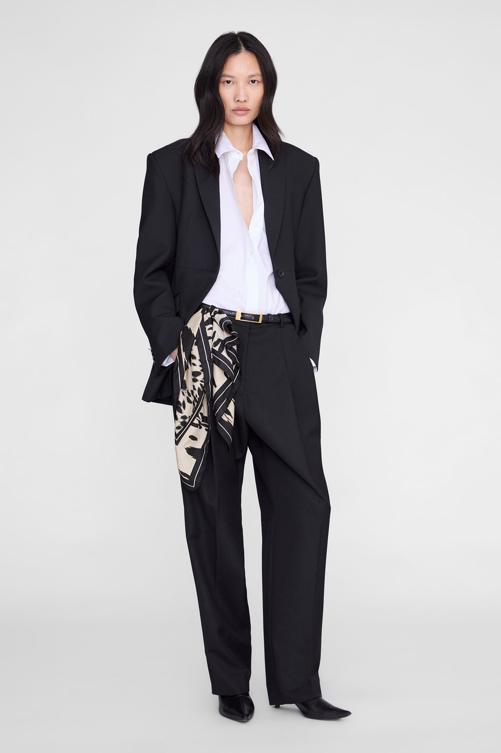 York Scarf Leopard - Pearl White