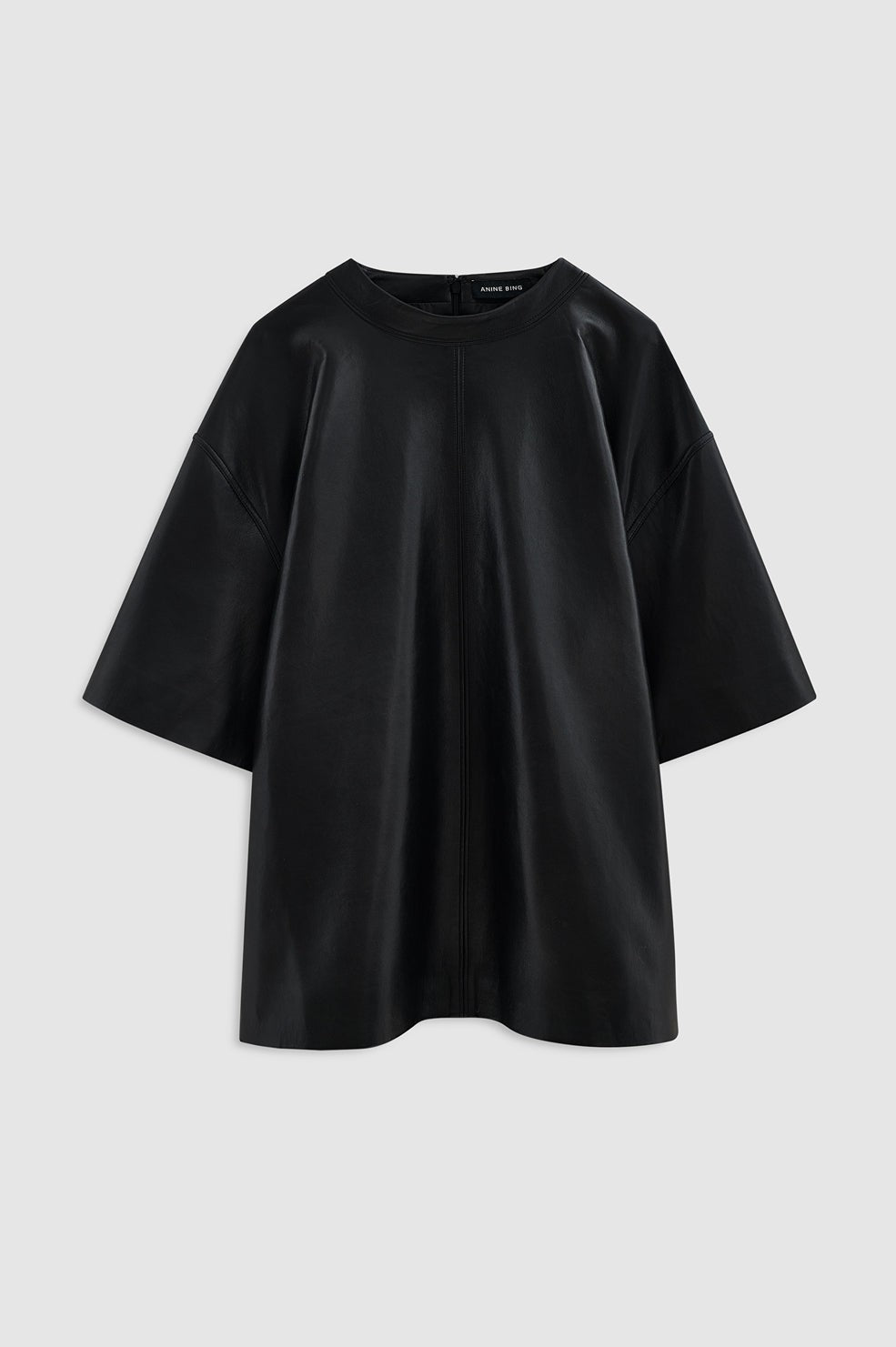 Zeina Top - Black Recycled Leather
