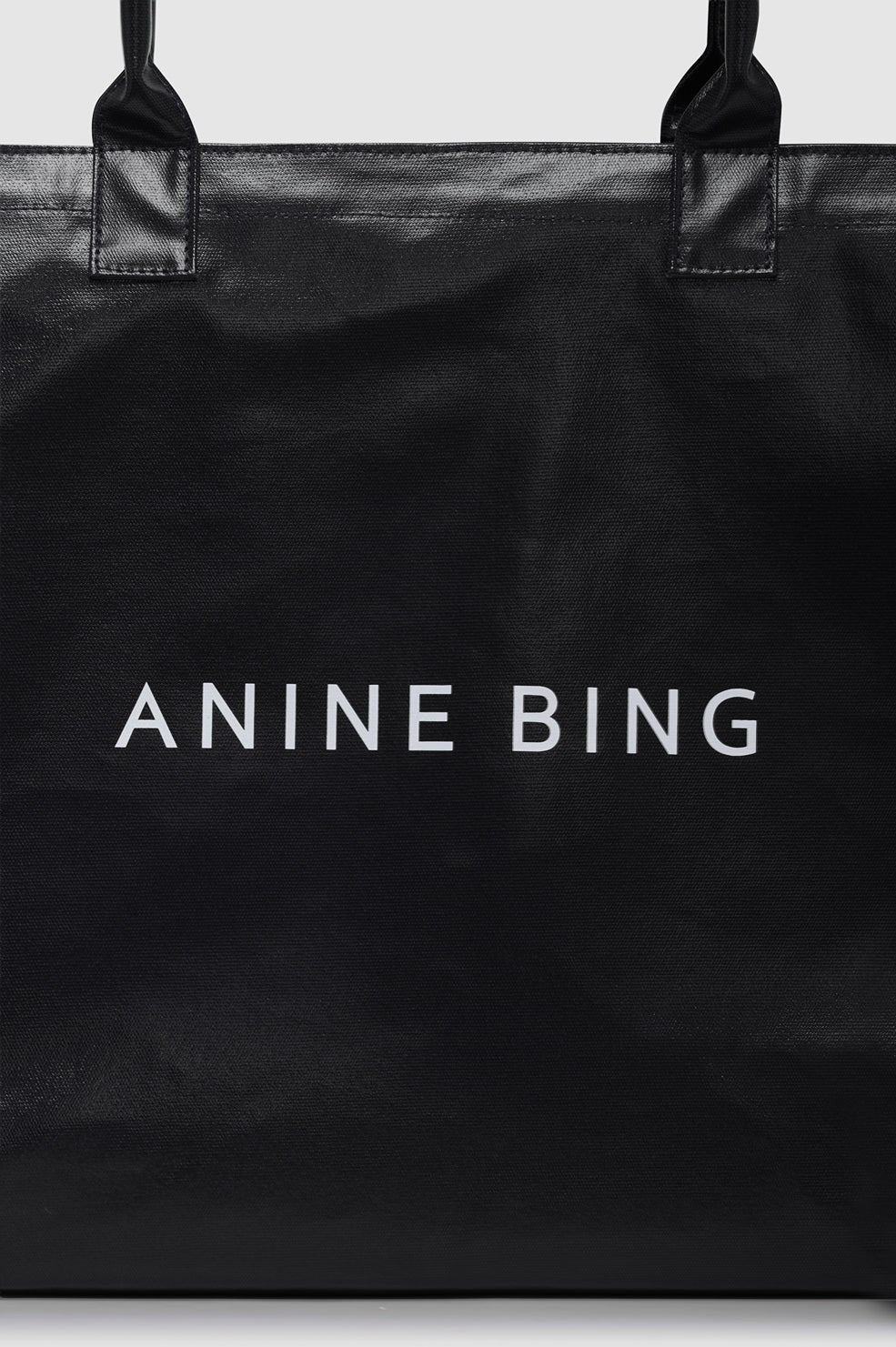 Leo Coated Canvas Tote - Black