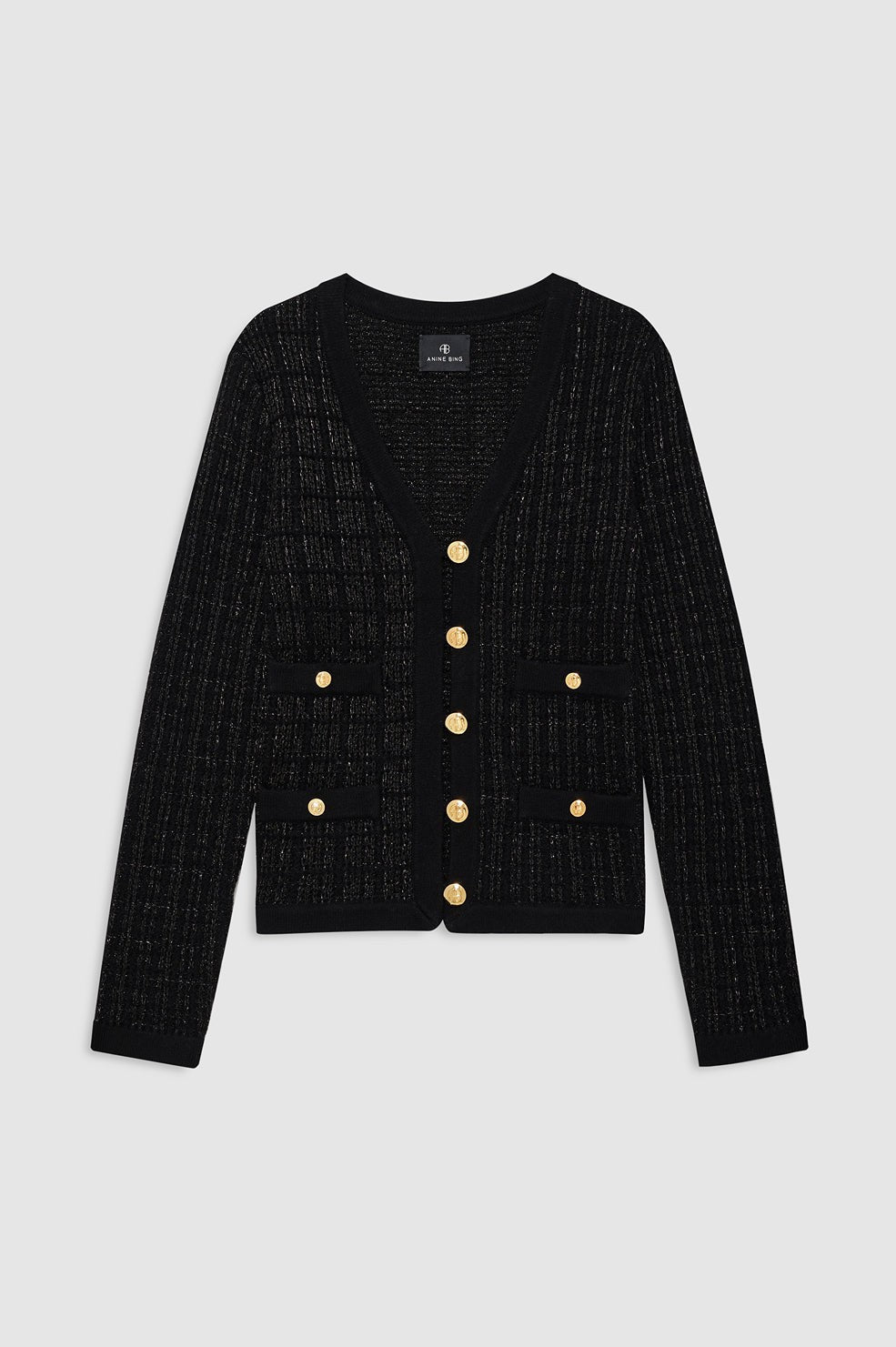 Tessa Tweed Cardigan - Black