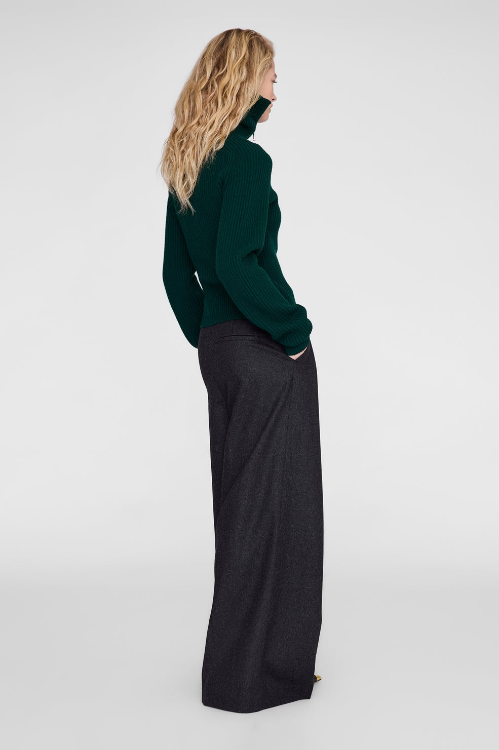 June Trucker Collar Sweater - Deep Emerald