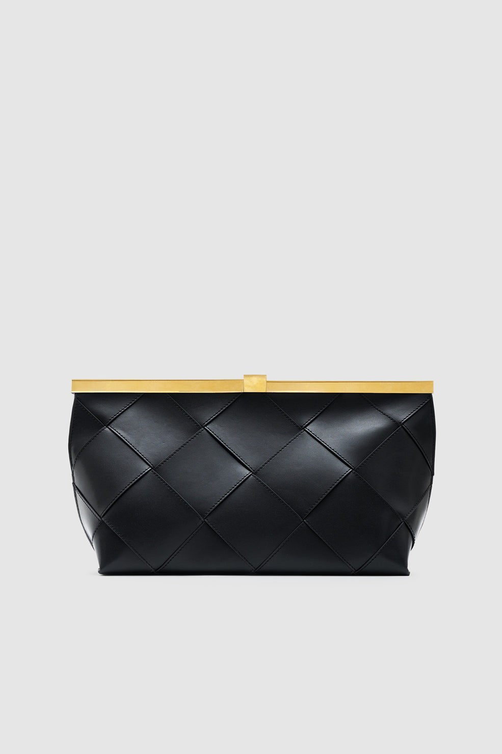 Anine Clutch Braided Leather - Black