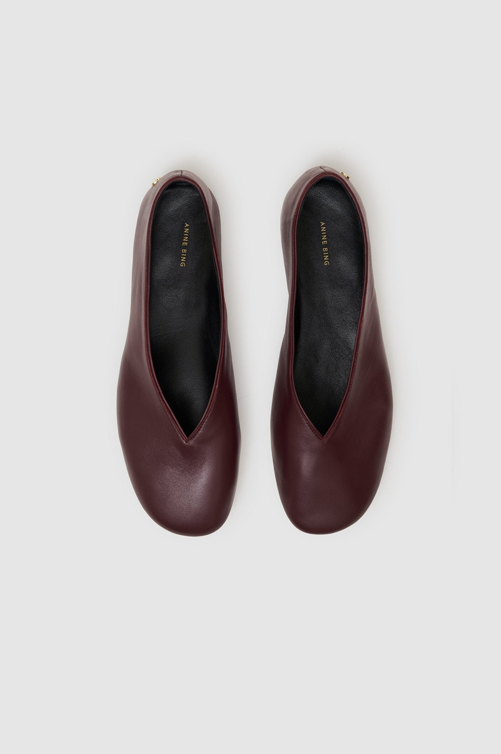 Ana Flats Smooth Leather - Fig