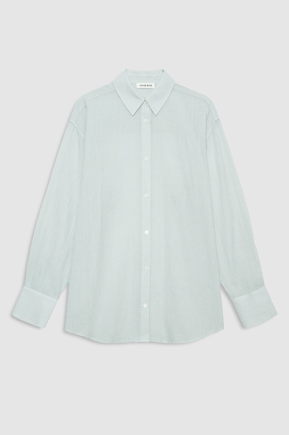 Plaza Shirt - Green And White Mini Stripe