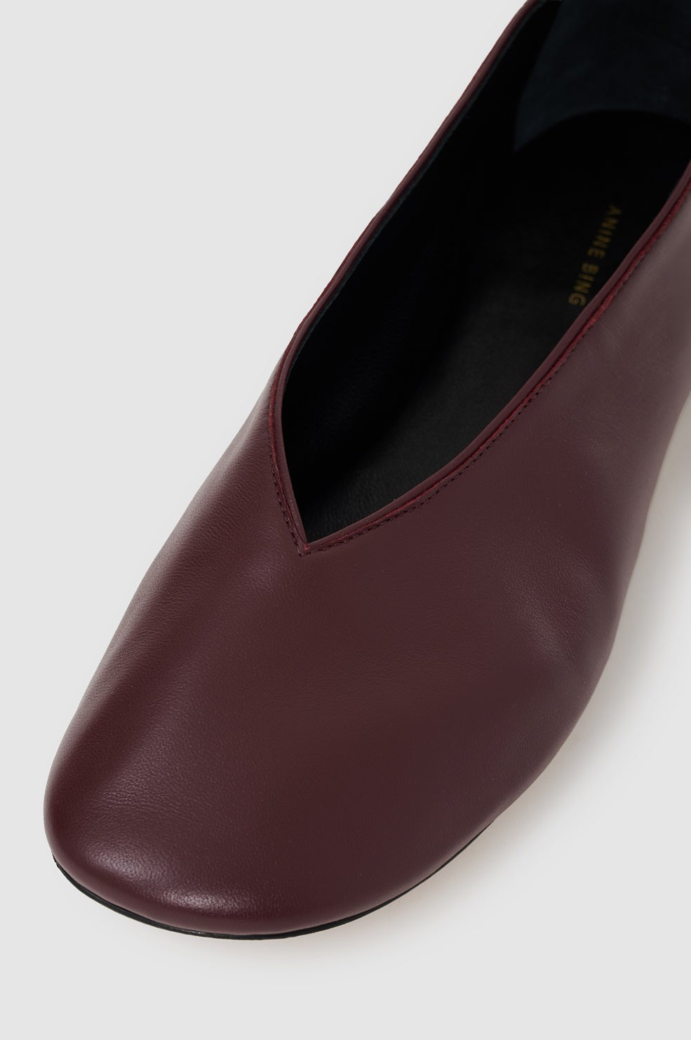 Ana Flats Smooth Leather - Fig