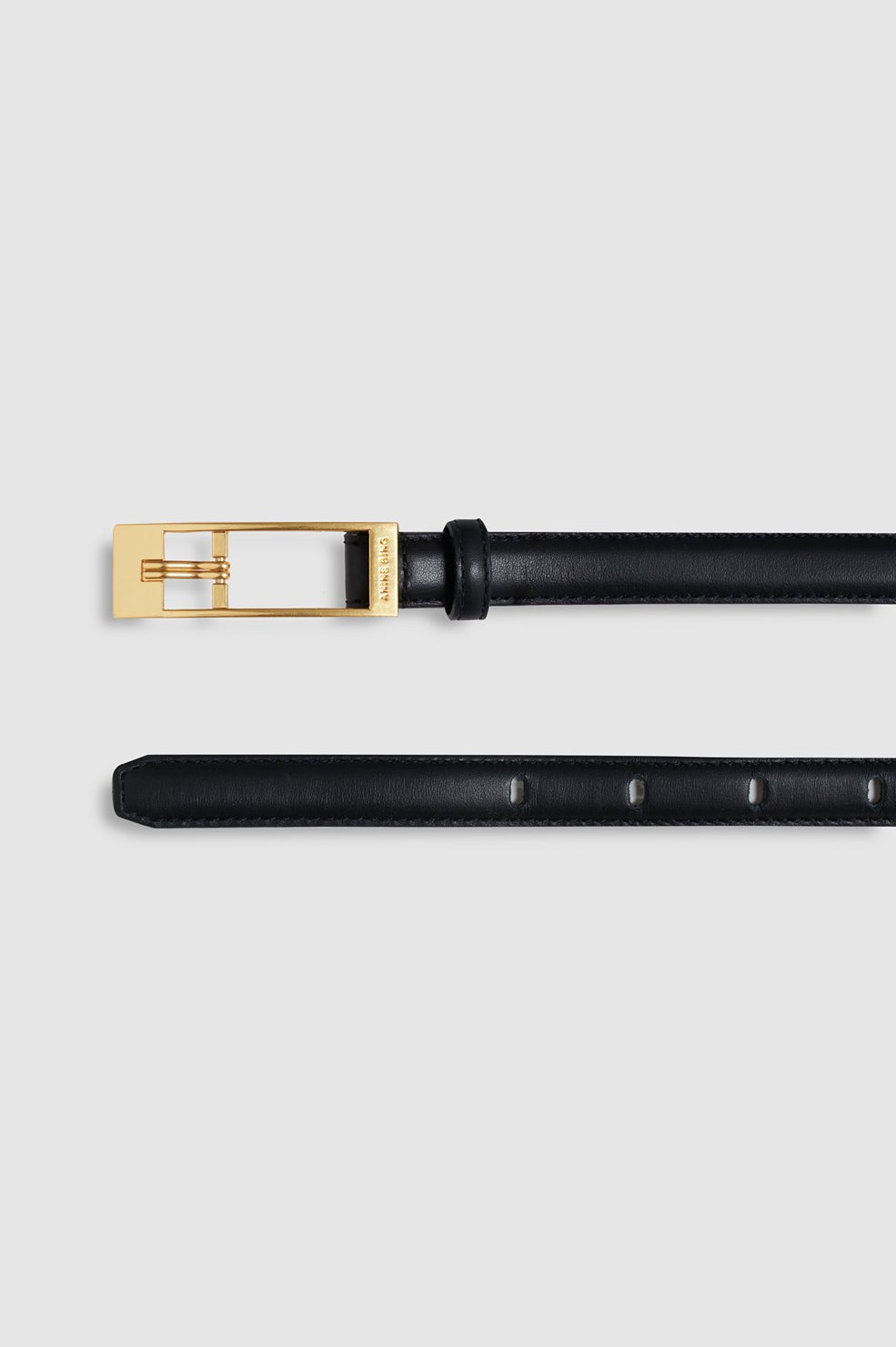 Double Elly Belt Smooth Leather - Black