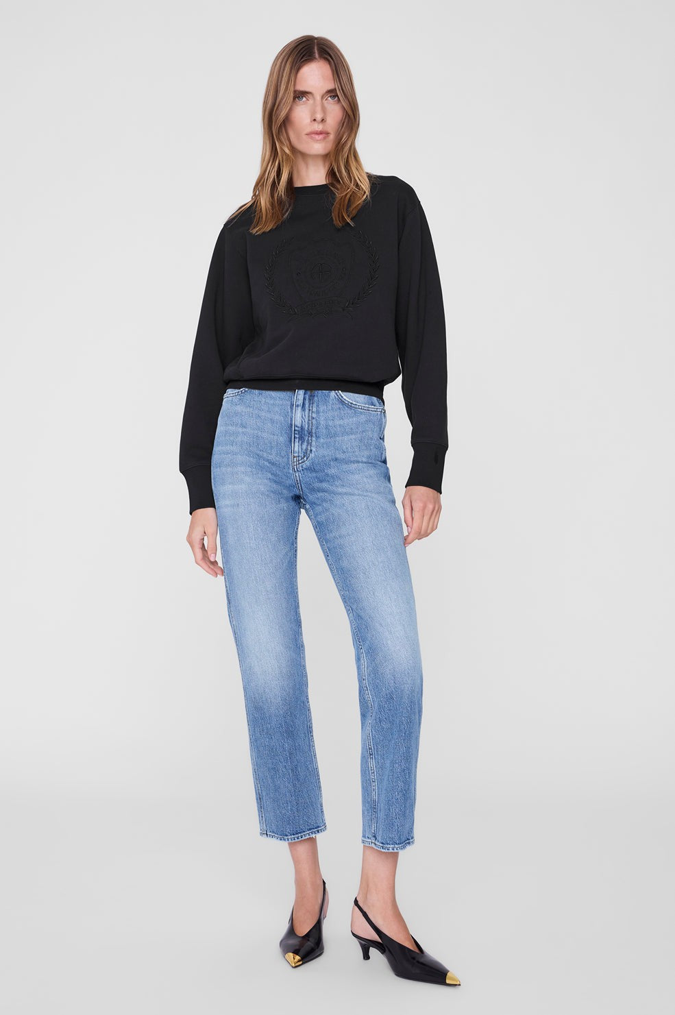 Harry Shrunken Signet Sweatshirt - Black