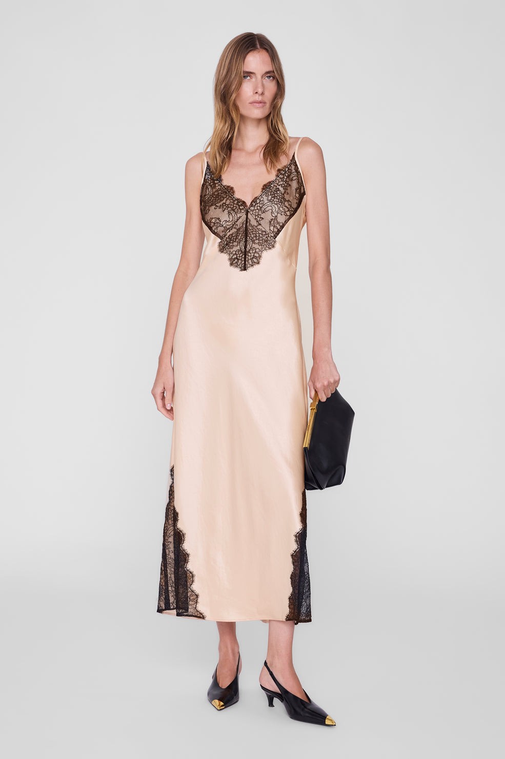 Judy Dress - Golden Beige And Black Lace
