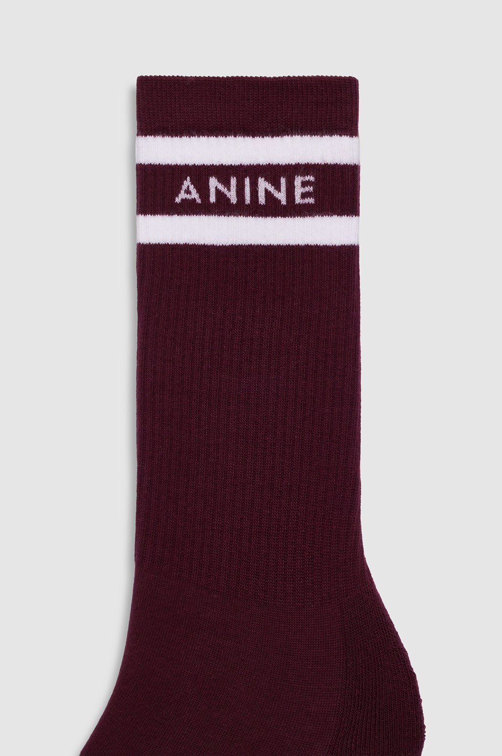 Sully Sporty Socks - Burgundy And White Stripe