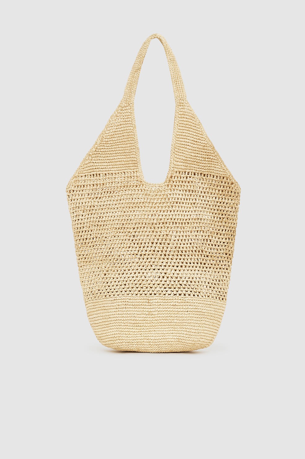 Leah Logo Hobo Raffia - Natural