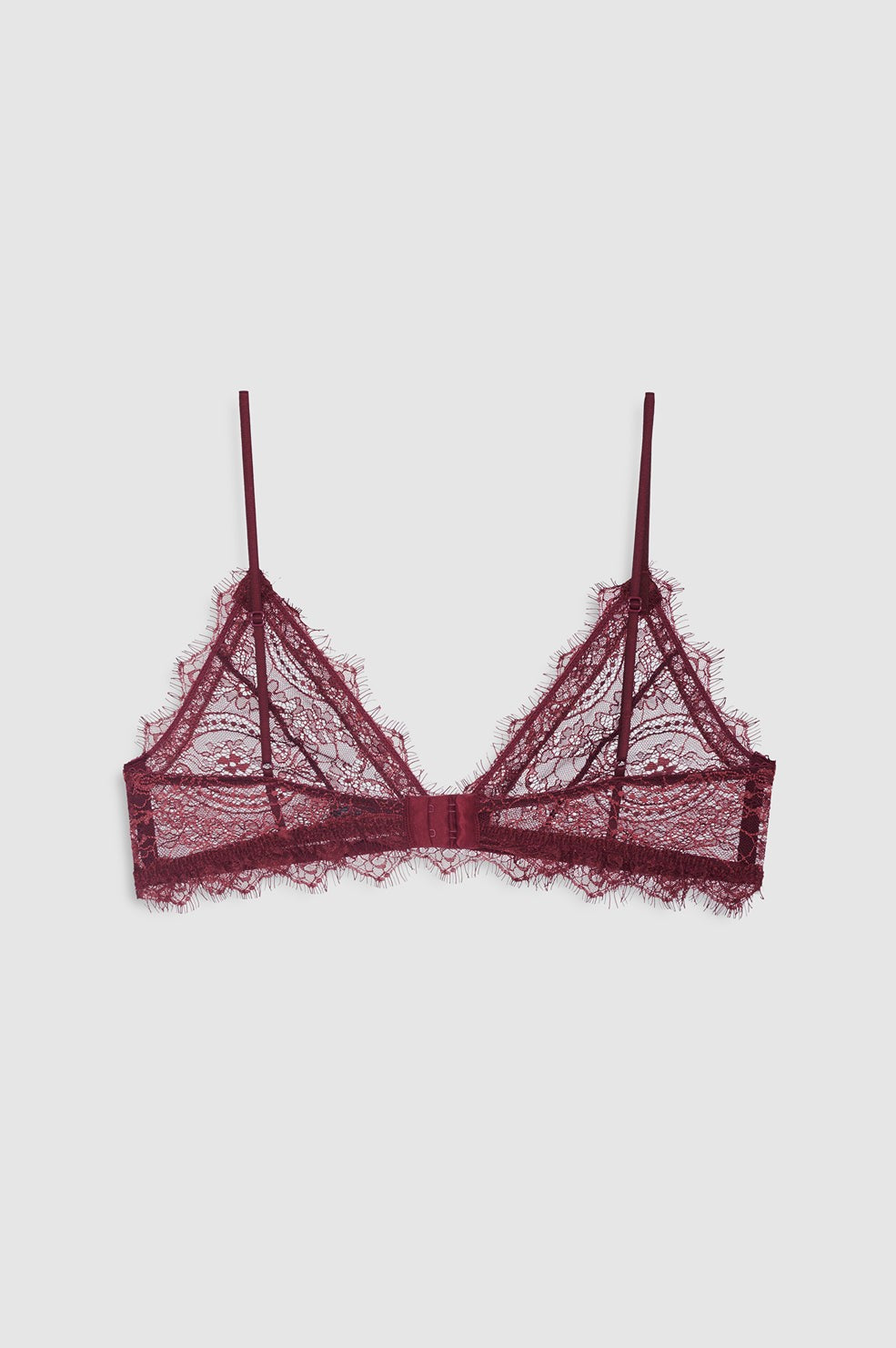 Lace Bra With Trim - Burgundy